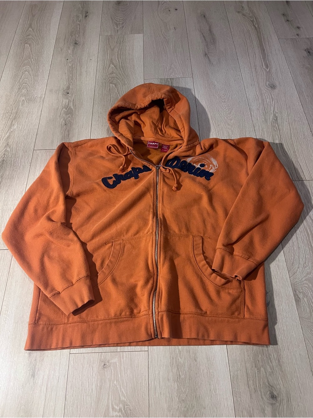 Chaps Orange Full-Zip Hoodie Jacket for Kids